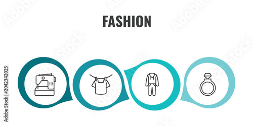 Slika na platnu fashion outline icon set