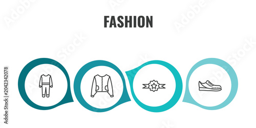 Schilderij op canvas fashion outline icon set