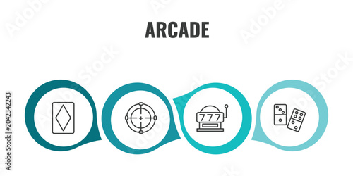Konstfotografi arcade outline icon set