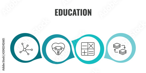 Foto education outline icon set