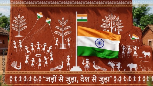 Warli Art Tricolor Fusion – Cultural Heritage