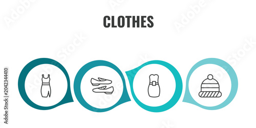 Cuadro en lienzo clothes outline icon set