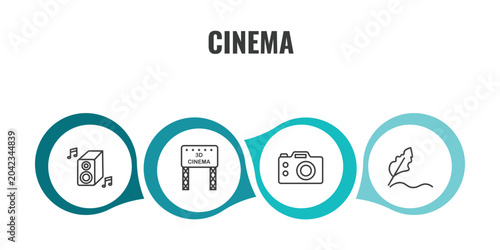 Obraz na plátne cinema outline icon set