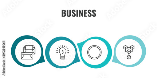 Foto business outline icon set
