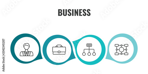 Foto business outline icon set