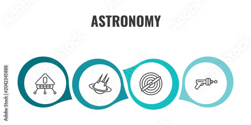 Canvastavla astronomy outline icon set