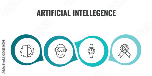 Tableau sur toile artificial intellegence outline icon set