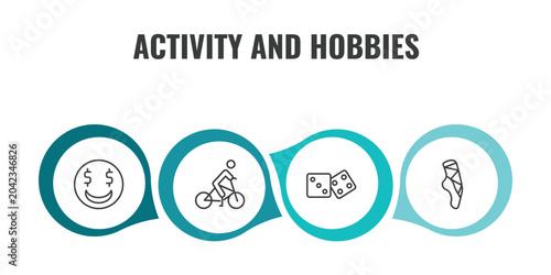 Tableau sur toile activity and hobbies outline icon set