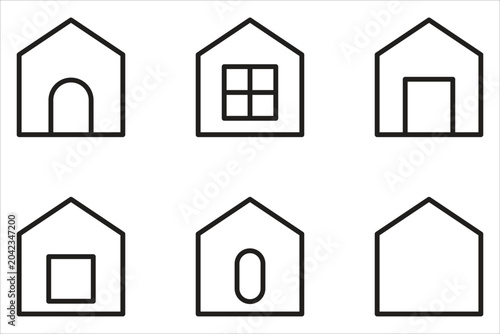 Fotografi Home icon set