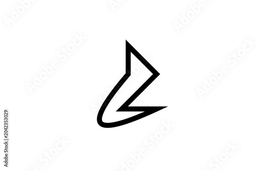 Geometric Arrow Outline Line Art Vector Design Monoline Abstract Tech Brand Identity Logo Symbol