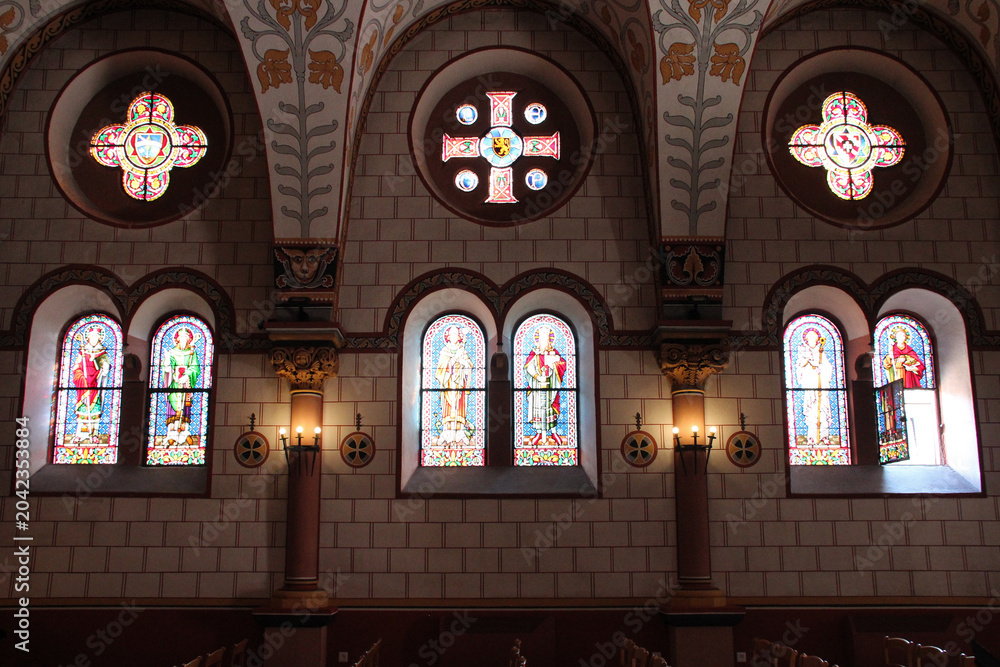 Naklejka premium saint-léon IX chapel in eguisheim in alsace in france 