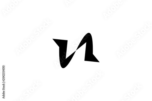 Abstract Letter N Logo Dynamic Vector Shape | Minimalist Geometric Monogram Creative Branding Icon
