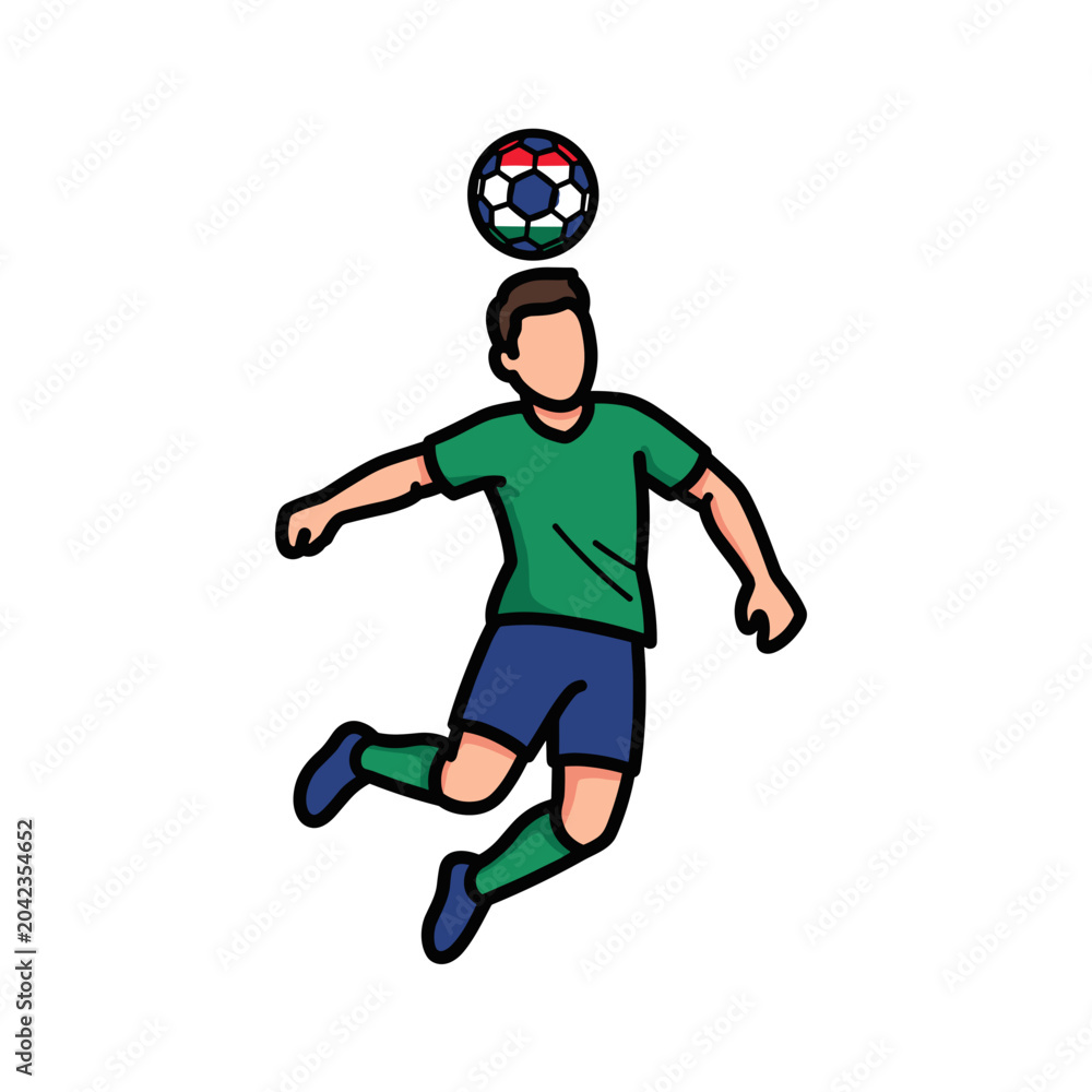 Obraz premium Soccer player performing a header world cup edition