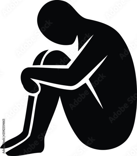 Fotografía Man sitting with head in hands  a person seated alone in a contemplative or sad