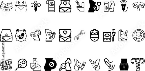 Tableau sur toile Set of pregnancy and fertility icons vector illustration untitled 1 on transpare