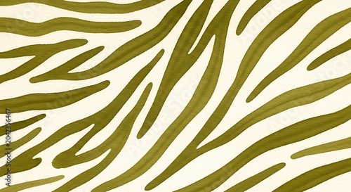 Olive green zebra print pattern on cream background animal skin design