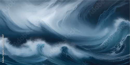 Φωτογραφία A colossal, powerful ocean wave crashing dramatically during a fierce storm, showcasing nature's untamed energy and raw force