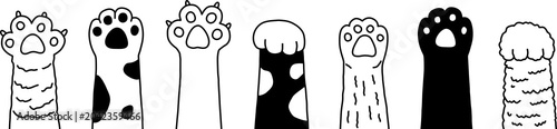 cat paw footprint cartoon character icon breed calico illustration doodle