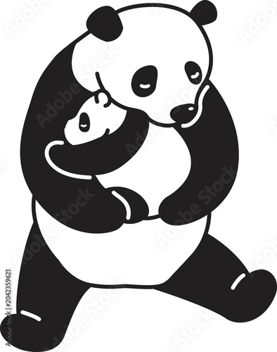panda bear icon teddy cartoon character illustration