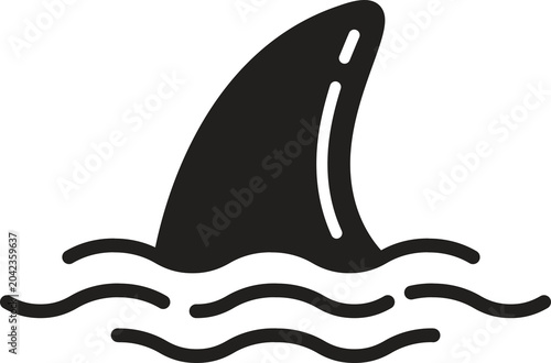 shark fin icon fish dolphin whale character cartoon