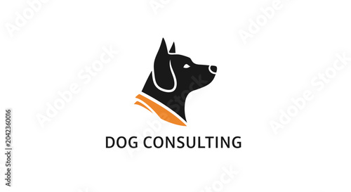 Photos Modern Dog Consulting Logo Design - Clean Silhouette Head Silhouette