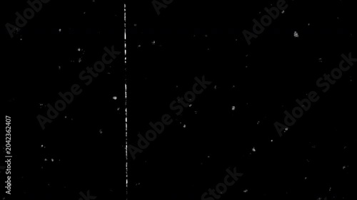 Filmgrain Overlay. Grainy black film texture overlay with white vertical scratches and dusty static for grunge background aesthetics. Suitable for vintage designs.