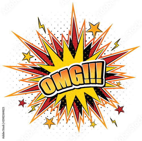 Photos Comic book style omg exclamation burst with colors exclamation surprise illustra