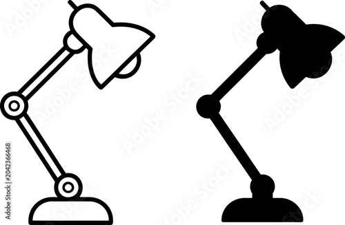 Konstfotografi Adjustable desk lamp with flexible gooseneck arm and modern black lamp head