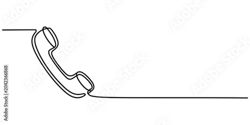 Fotografía Continuous single line drawing of a telephone handset