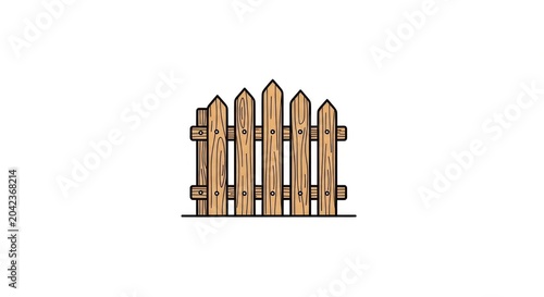 Sturdy wooden fence section with dark wood texture