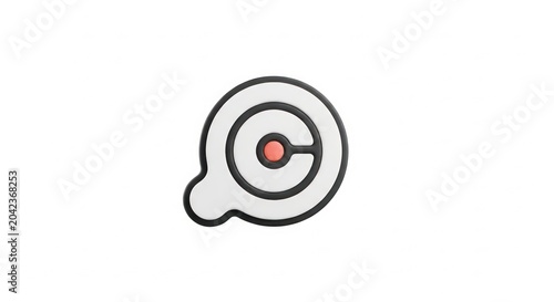 Modern circular target icon with red center