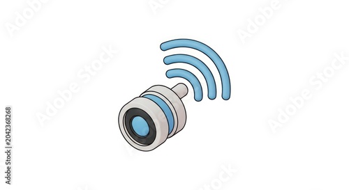 Wireless camera lens with signal waves