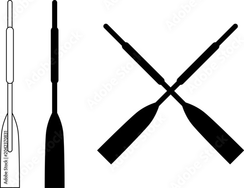 Obraz na plátně Boat oars icons set