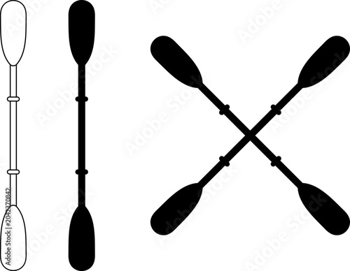 Foto Boat oars icons set