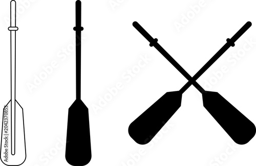 Fotografía Boat oars icons set