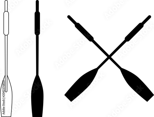 Foto Boat oars icons set