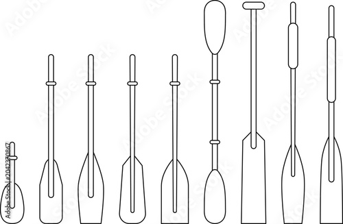 Quadro su tela Boat oars icons set