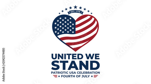 Fotografie American flag heart with stars and stripes during patriotic USA celebration conc