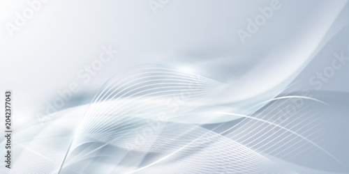 Clean abstract light gray background with smooth flowing lines and glow.