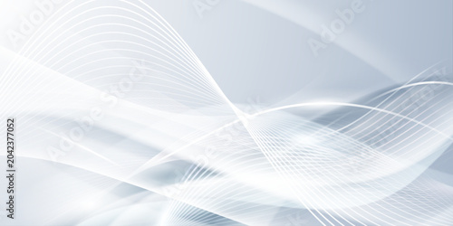 Abstract white background with elegant flowing curves and wave lines for clean corporate presentation.