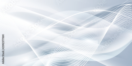 Abstract white background with elegant flowing curves and wave lines for clean corporate presentation.