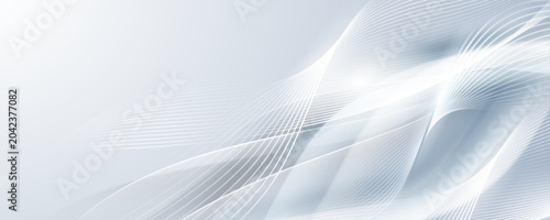 Abstract white background with elegant flowing curves and wave lines for clean corporate presentation.