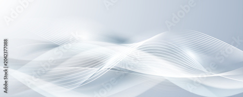 Abstract white background with elegant flowing curves and wave lines for clean corporate presentation.