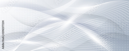 Abstract white background with elegant flowing curves and wave lines for clean corporate presentation.