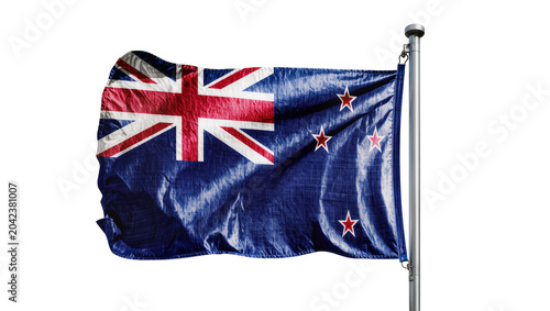Foto New Zealand flag with Union Jack and Southern Cross stars, isolated on transpare