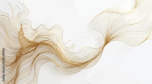Photos Intricate golden abstract flowing lines creating a dynamic and luxurious design