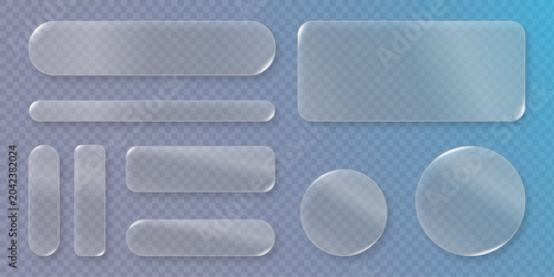 Foto A set of frames with glass effects with shining edges and highlights