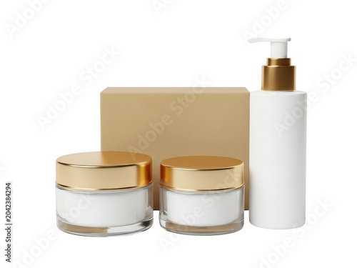 Set of four creamy wax melts with a decorative glass bottle