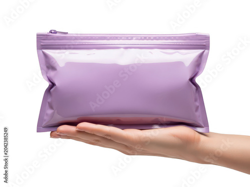 Soft pastel purple clutch purse with a sleek fold design