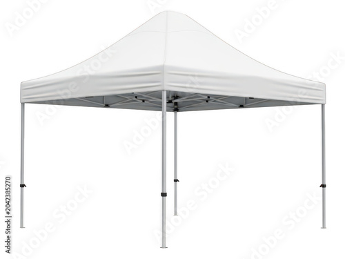 White pop-up canopy tent with sturdy metal frame